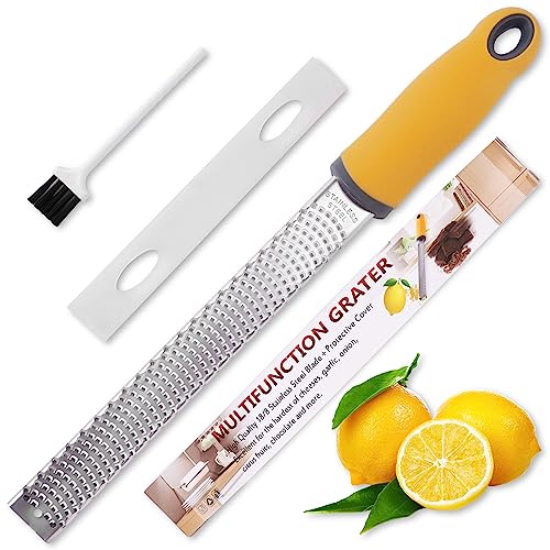 Canachive Lemon Zester Grater, Citrus Zester Grater with Handle, Kitchen Gadgets for Cheese, Lemon, Chocolate, Nutmeg, Ginger, Fruit, Vegetable, Stainless Steel Micro Cheese Grate, Dishwasher Safe(Narrow) - Image 1