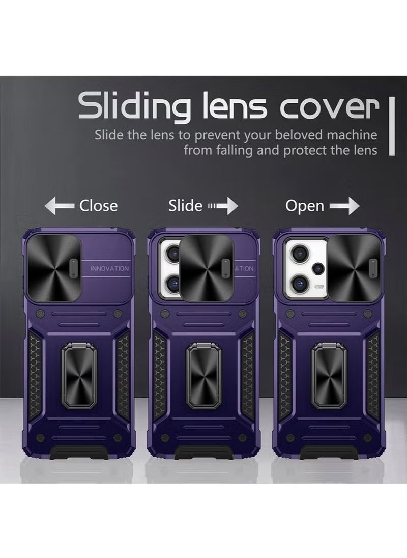X-level Redmi Note 12 Pro/Poco X5 Pro 5G Slide Camera Cover Case shell Kickstand with Built-in 360° Magnetic Ring Stand Shockproof Protective Armor Back Cover protector Accessory  - Image 2