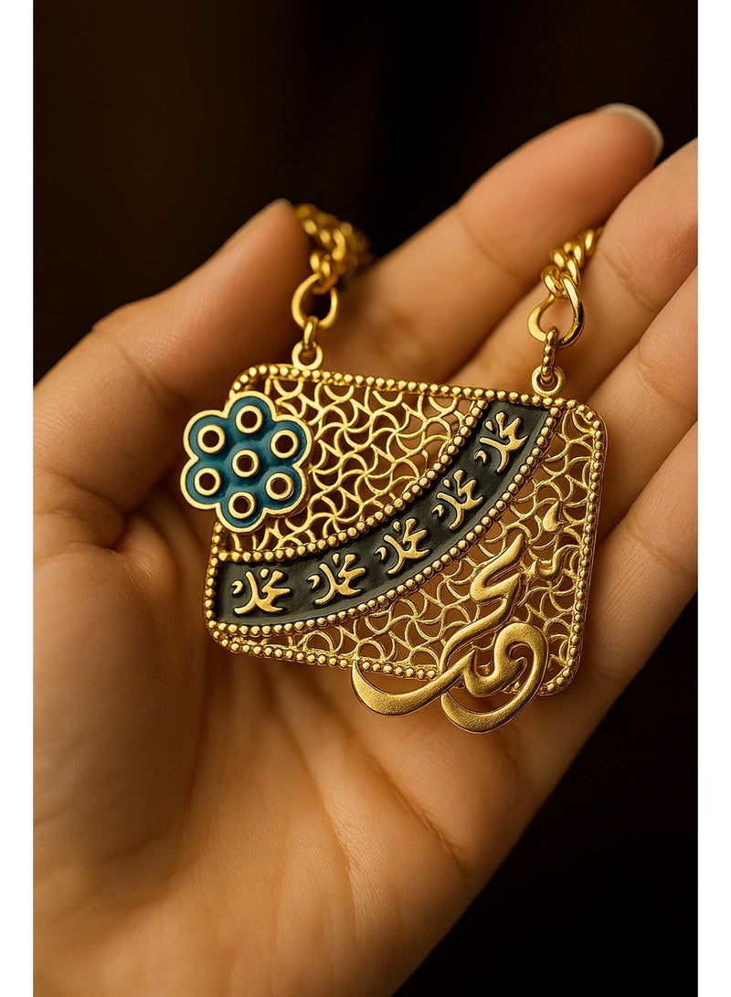 ثري دايموندز سلسلة مستطيلة مطلية بالذهب بنقوش شرقية وزخرفة أنيقة من 3Diamonds - Image 3