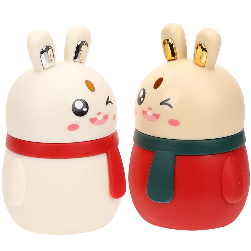 SUPVOX Automatic Pop Up Toothpick Dispenser 2pcs Rabbit Shape Toothpick Case for Home Kitchen Red White - Image 2