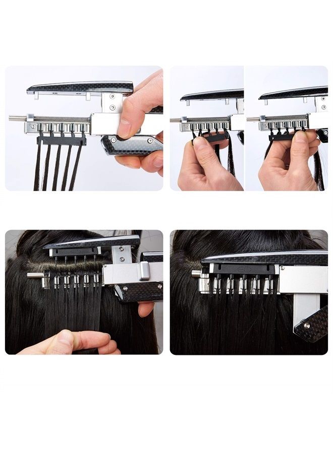 Sqailer C-shaped Buckle for 2nd Generation 6D Hair Extensions Machine, Human Hair No-Trace Hair Extensions Kit Tool (40pcs, Yellow)  - Image 3