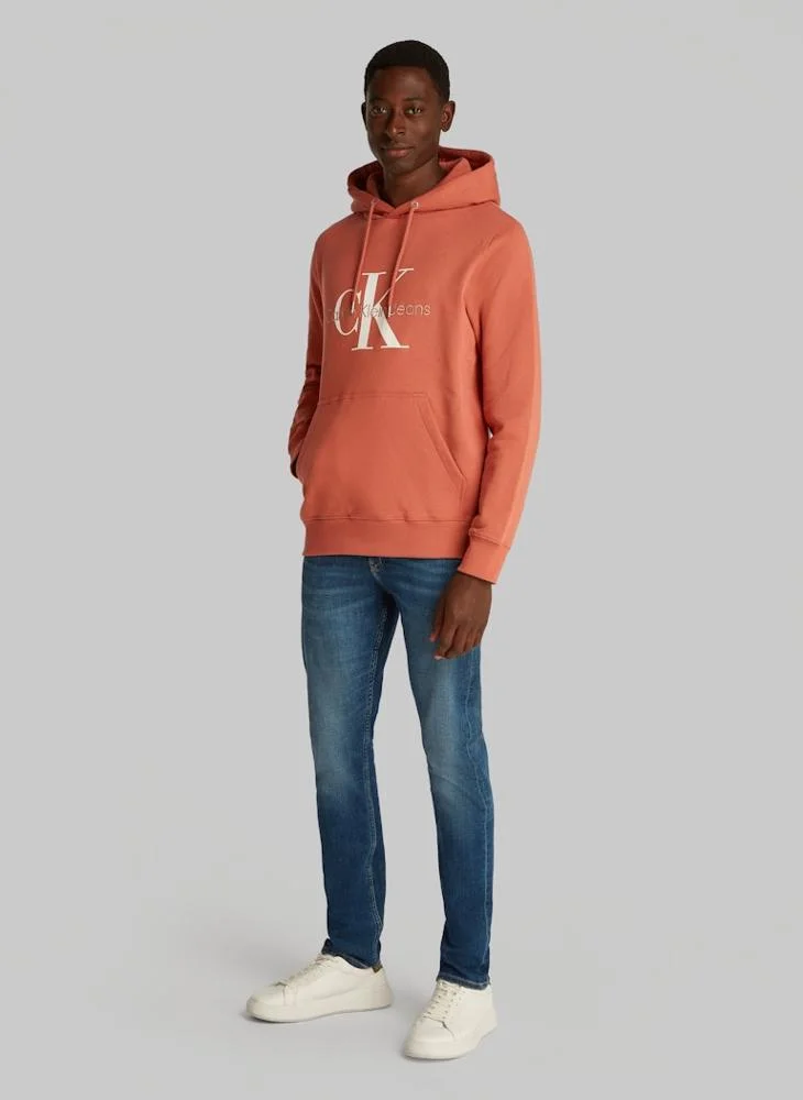 Calvin Klein Jeans Logo Print Drawstring Hoodie