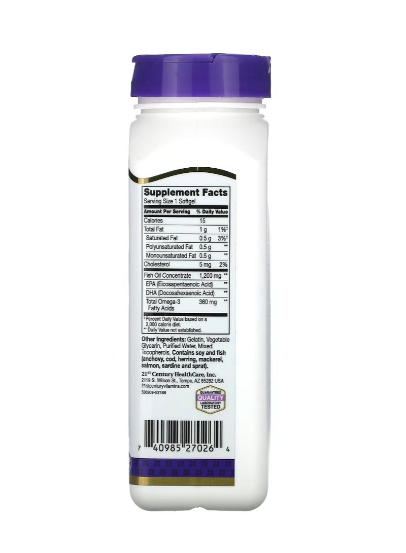 21st Century Fish Oil 1,200 mg 90 Softgels - Image 2
