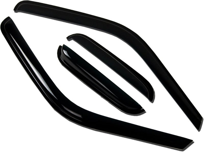 Tuningpros WV-832 Outside Mount Window Visor Deflector Rain Guard Dark Smoke 4-pc Set, Compatible with 2008-2014 Mercedes-Benz C230 C280 C300 Wagon - Image 1