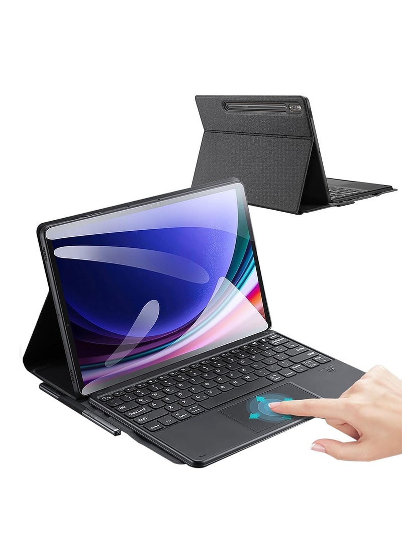 ELTRAZONE Keyboard Case for Samsung Galaxy Tab S9 Plus 12.4 Inch 2023 | Premium PU Leather Cover, Detachable Bluetooth Keyboard with Smart Trackpad, Magnetic Adsorption, Slim & Stylish Protection - Image 1