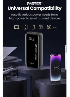 Faster 30000 mAh Power Bank - 22.5W Fast Charging Portable Charger - Laptop Mobile Charger Portable with 2 USB A Ports & 1 USB C Port - Battery Pack For Laptop MacBook Dell iPhone Samsung - Compact Design with Digital Display  - Image 2