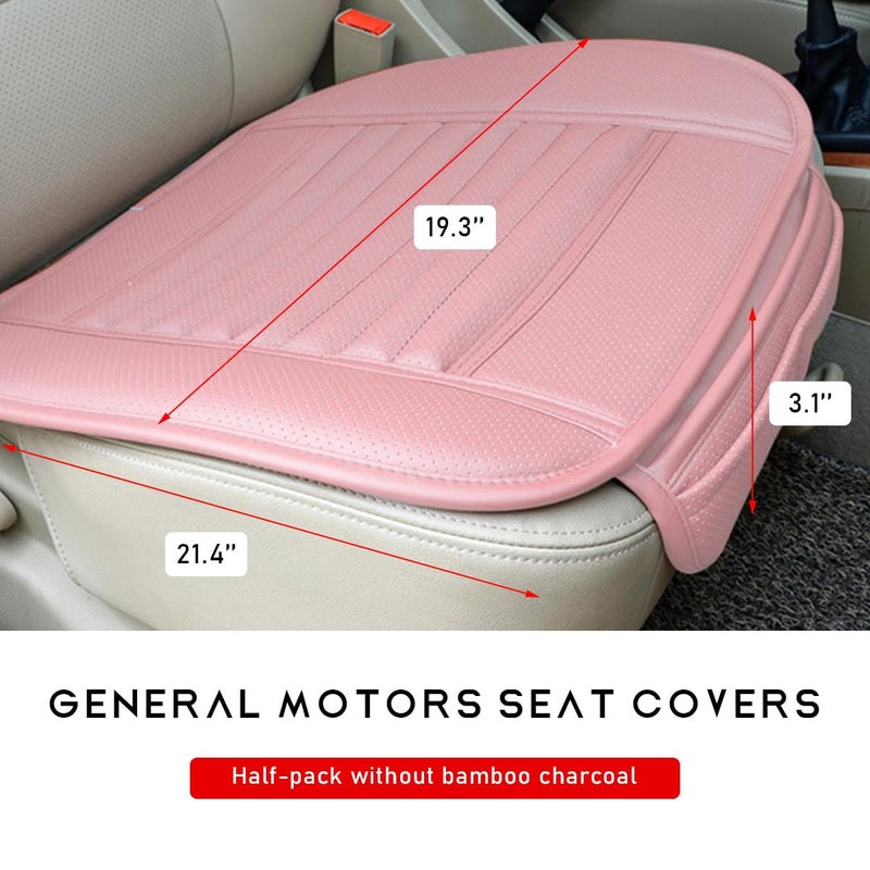 DXNQ Car Seat Cover, Leather Car Interior Front Bottom Seat Covers with Storage Pocket, Comfortable Anti-Slip Seat Cushion Covers for Car SUV Truck and Van, Car Accessories (Pink) - Image 2