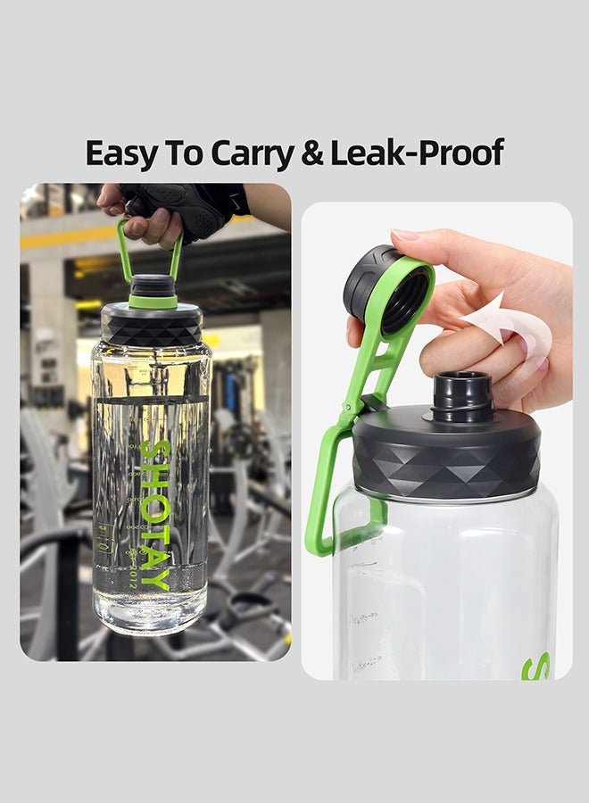 شوتاي زجاجات مياه رياضية سعة 2.0 لتر من شوتاي، نصف جالون، تحفيزية، مع مؤشر للوقت، وماصة قابلة للإزالة، خالية من مادة بيسفينول أ ومضادة للتسرب، إبريق مياه كبير للياقة البدنية وصالة الألعاب الرياضية والرياضة والتخييم. - Image 5