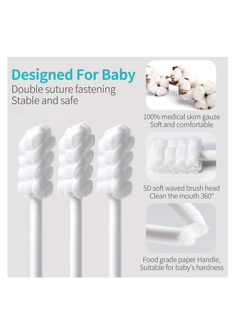 SYOSI Baby Toothbrush Baby Teeth Cleaning Newborn Baby Tongue Cleaner with Paper Handle, Infant Toothbrush Disposable for Tongue, Mouth, Teeth, Gums Dental Care for 0 36 Month Baby 20 Pcs - Image 2