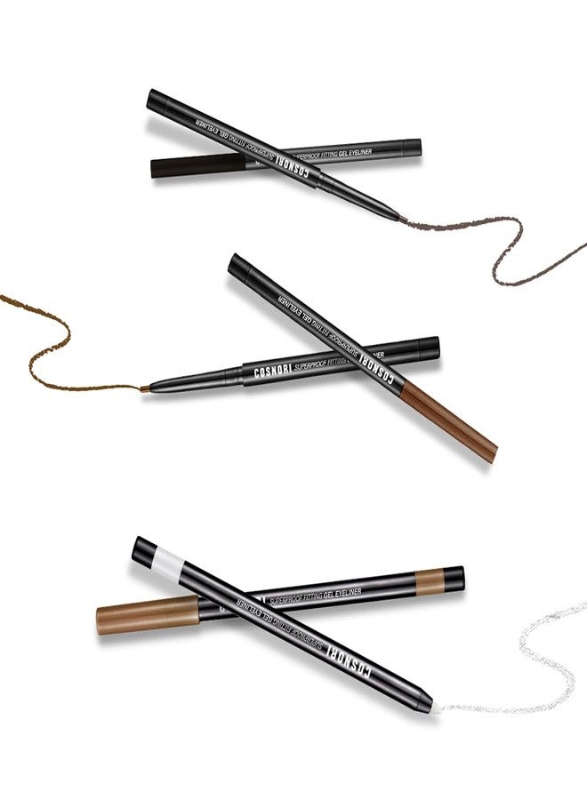 COSNORI Super Proof Fitting Gel Eyeliner 04 Peanut Brown - Smudge-Proof, Longwear Eyeliner Pencil, Soft Drawing 2mm Ultra-Slim Pencil, Waterproof, 0.004oz (0.13g) - Image 3
