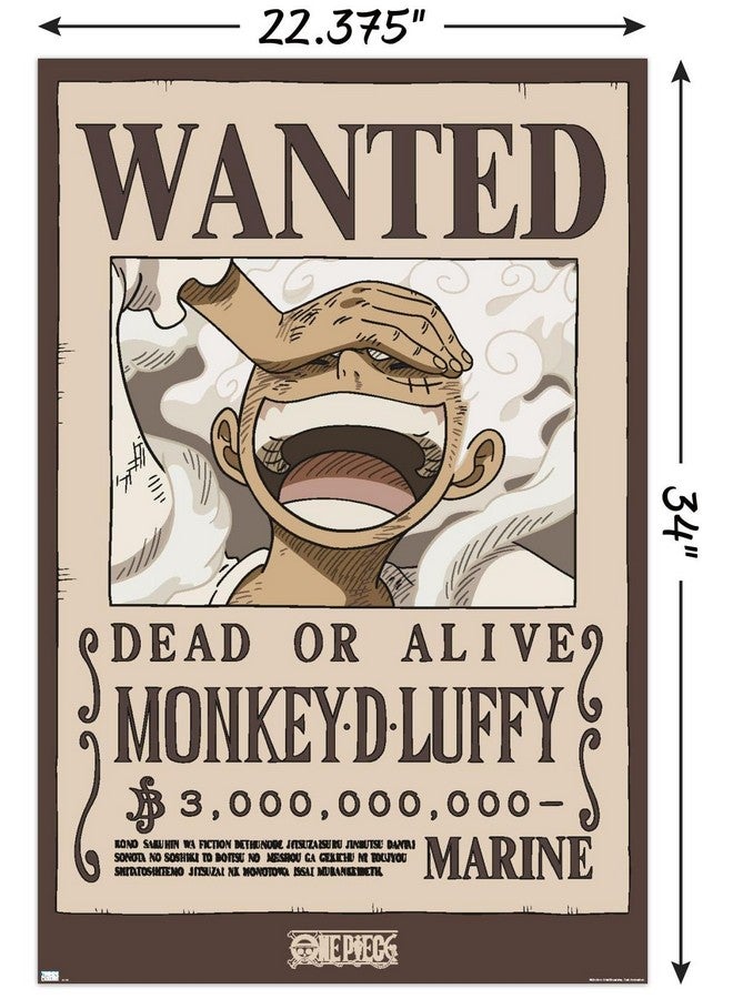 تريندز إنترناشونال ملصق حائط من Trends International One Piece - Monkey D Luffy Wanted، مقاس 22.37 بوصة × 34.00 بوصة، نسخة بدون إطار - Image 3
