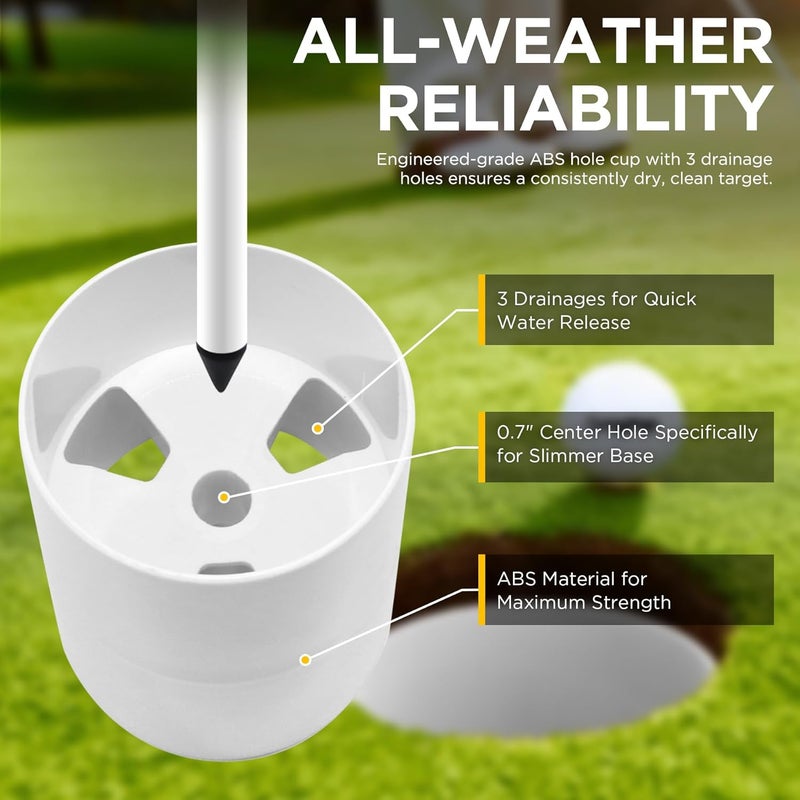 KINGTOP Golf Flagstick 6ft, Portable Five-Section Design for Backyard Practice Putting Green, Driving Range Golf Pin Flag Hole Cup Set, Gift Idea - Image 5