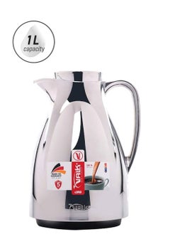 Valk Double Wall Glass Anti-Leakage Wide Mouth Vacuum Flask Chrome 1 L 04-372 