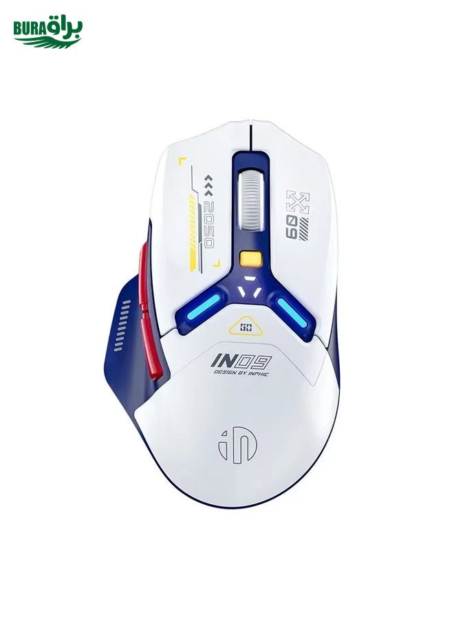 BURAQ Inphic IN9 Tri-mode Wireless Bluetooth Gaming Office Computer Mouse(Blue)  - Image 1