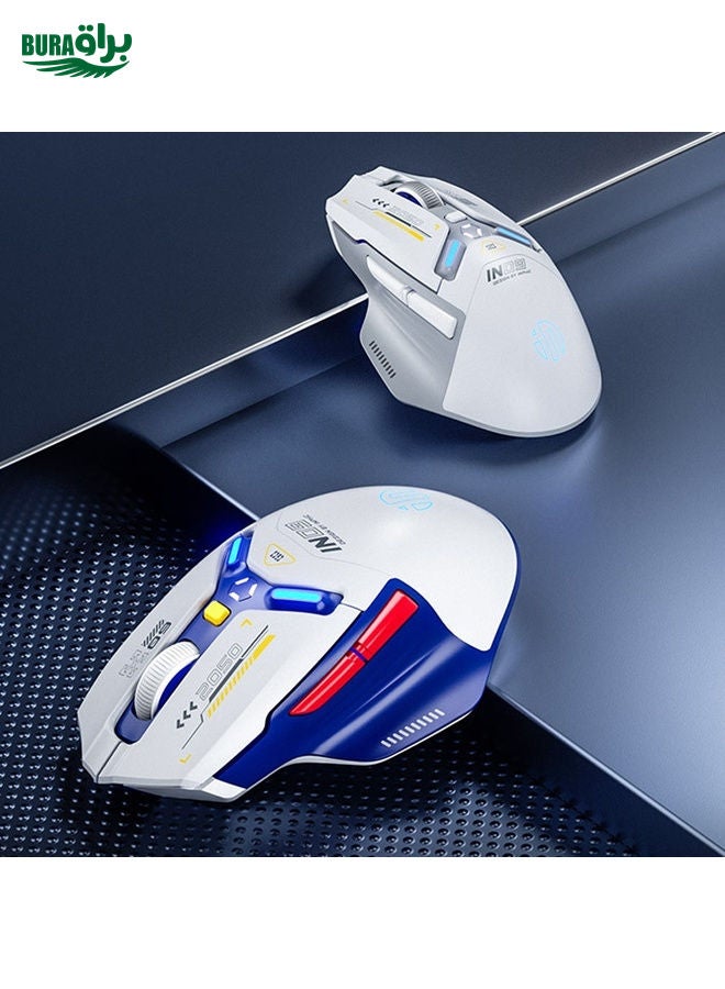 BURAQ Inphic IN9 Tri-mode Wireless Bluetooth Gaming Office Computer Mouse(Blue)  - Image 2