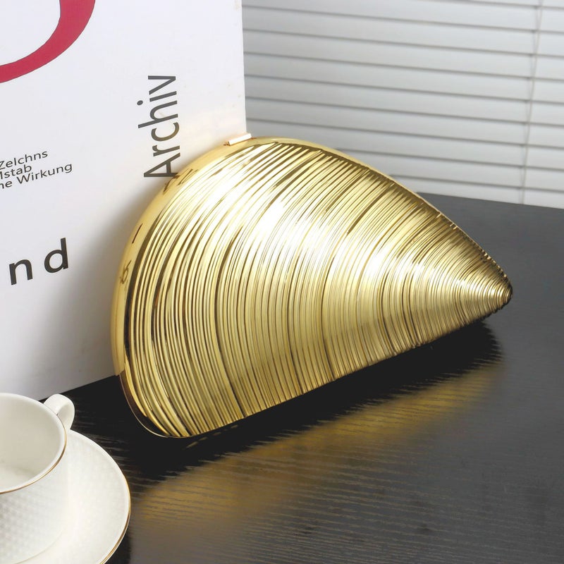 Gold New Acrylic Evening Bag Shell Bag Hand Chain Glitter Women'S Bag Clutch Bag Evening Dress - Image 2
