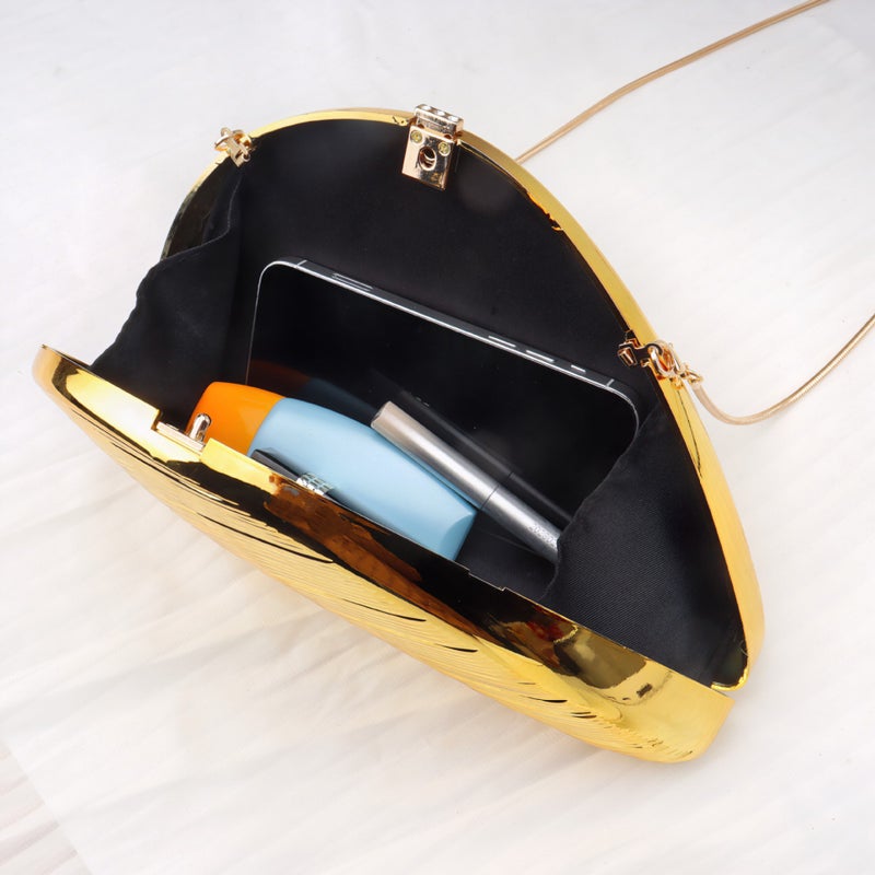Gold New Acrylic Evening Bag Shell Bag Hand Chain Glitter Women'S Bag Clutch Bag Evening Dress - Image 4