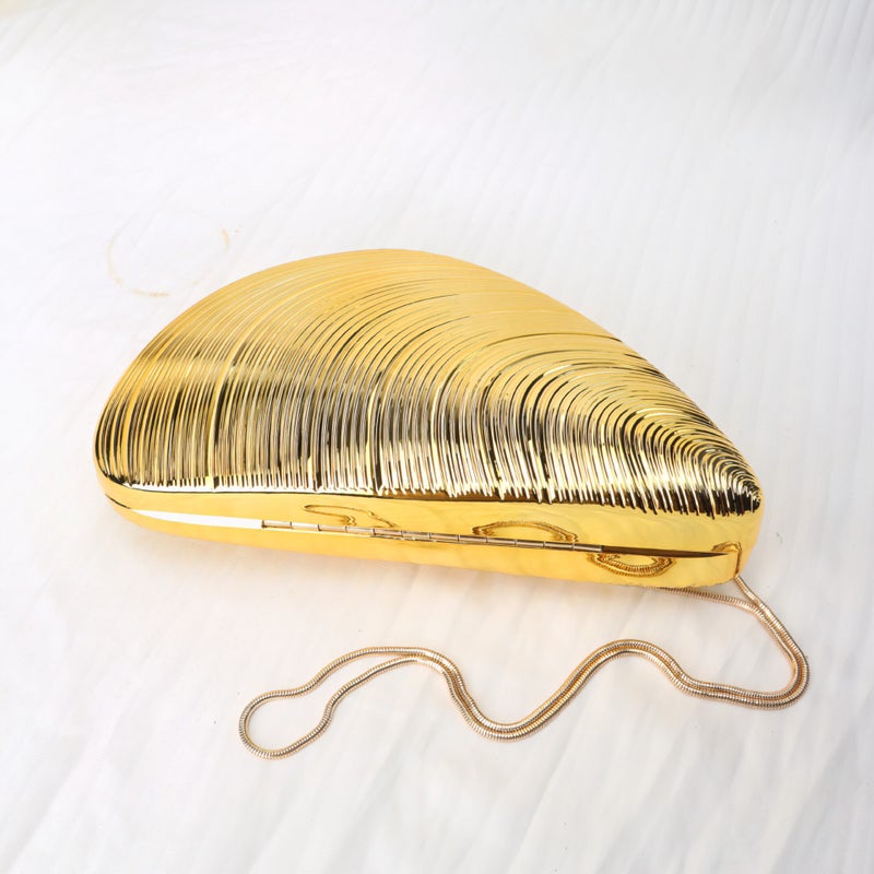 Gold New Acrylic Evening Bag Shell Bag Hand Chain Glitter Women'S Bag Clutch Bag Evening Dress - Image 3
