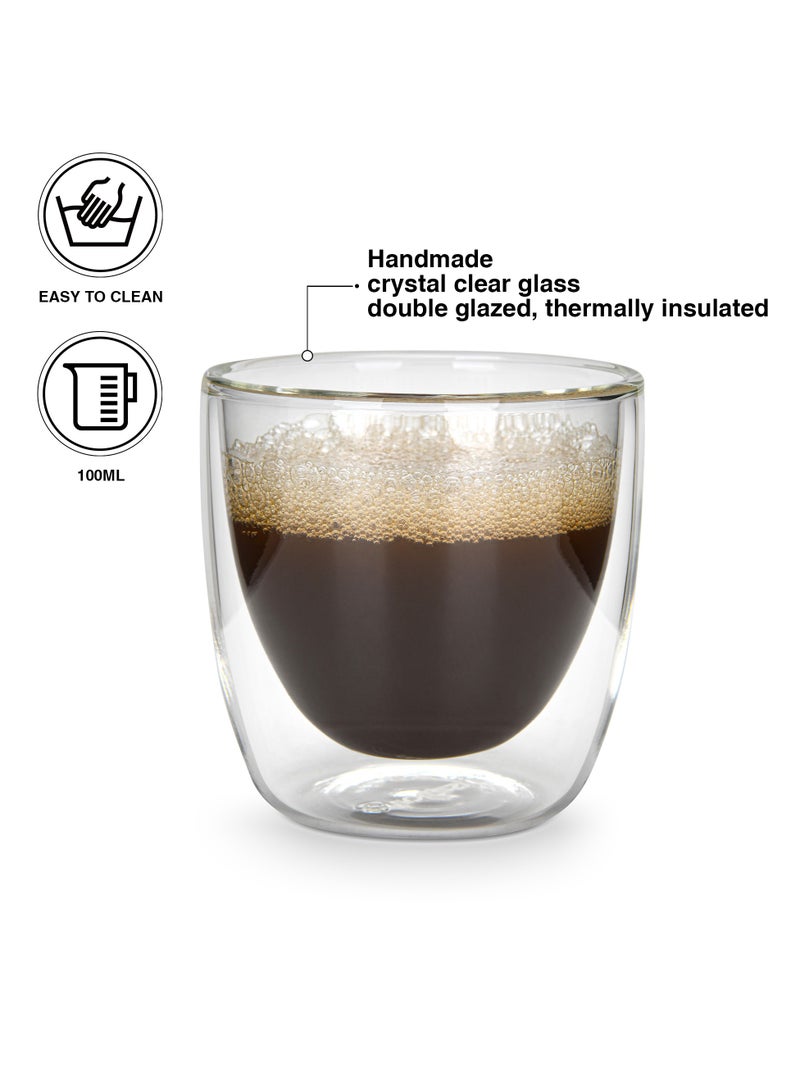 Fissman 2pc Double Wall Glasses 100 ml Borosilicate Glass - Image 2