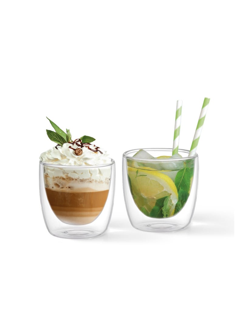 Fissman 2pc Double Wall Glasses 100 ml Borosilicate Glass - Image 3