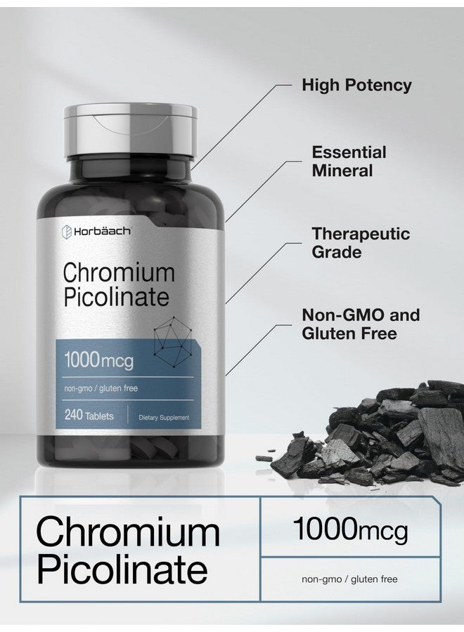 Horbäach Horbaach Chromium Picolinate 1000mcg | 240 Tablets | Vegetarian Formula | Non-GMO, Gluten Free Supplement - Image 4