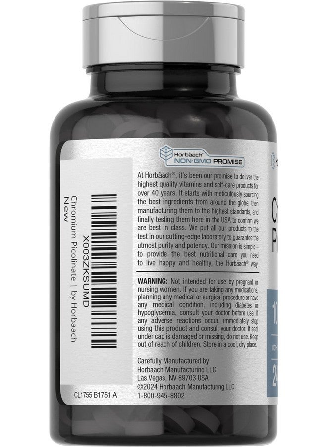 Horbäach Horbaach Chromium Picolinate 1000mcg | 240 Tablets | Vegetarian Formula | Non-GMO, Gluten Free Supplement - Image 3