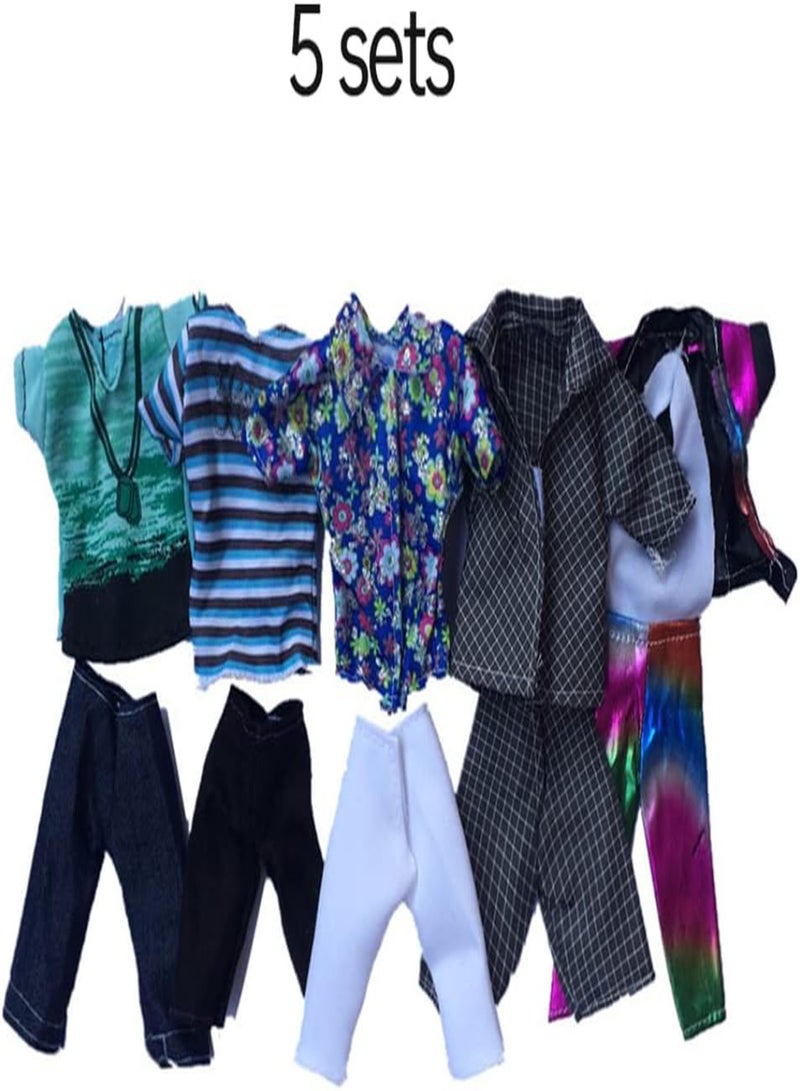 GGOOT Boy Doll Clothes Doll Toy Outfit Summer Sport Shirts Shorts for 32cm Doll Random Style 5set, Boy Doll Clothes, Boy Doll Outfit, Boy Doll Clothes - Image 3