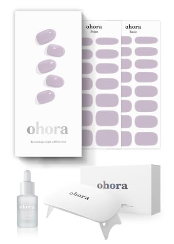 ohora SemiCured Gel Nail Strips Value Set N Cream Lavender Starter Kit Includes Full Size Lamp and Mini Remover SalonQuality Long Lasting Easy to Apply Remove - Image 1