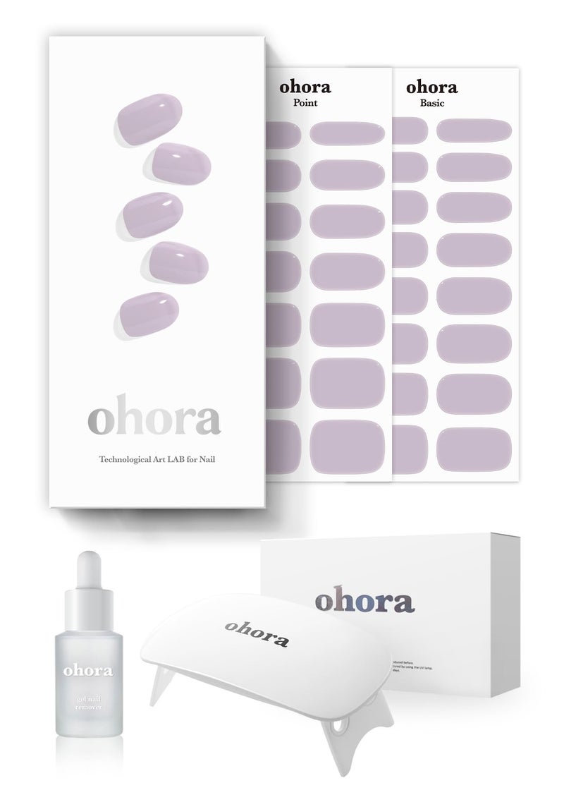 ohora SemiCured Gel Nail Strips Value Set N Cream Lavender Starter Kit Includes Full Size Lamp and Mini Remover SalonQuality Long Lasting Easy to Apply Remove - Image 2