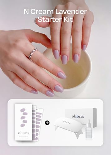 ohora SemiCured Gel Nail Strips Value Set N Cream Lavender Starter Kit Includes Full Size Lamp and Mini Remover SalonQuality Long Lasting Easy to Apply Remove - Image 3