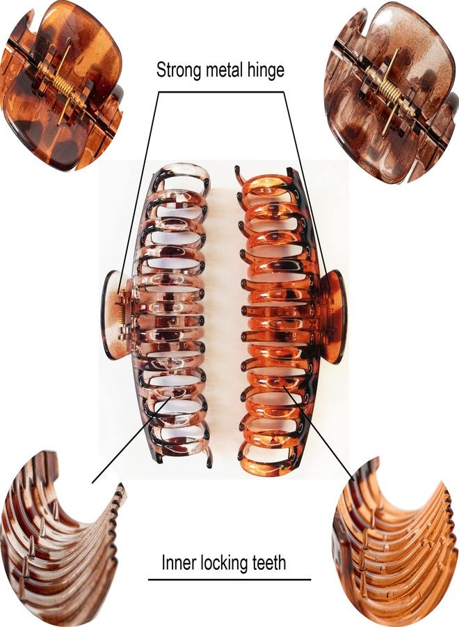 Accglory 5.5 Inches Extra Large Hair Clips for Long Thick Hair Women’s Jumbo Hair Claw Clips 2 Counts in Set Hair Accessories (light leopard and coffee leopard) - Image 4