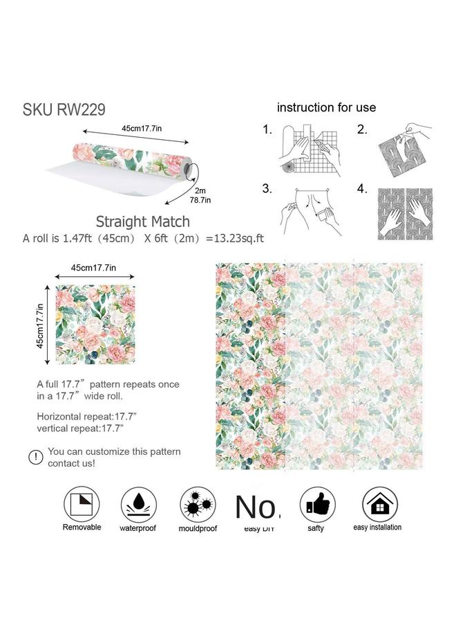 Bluejw Romantic Watercolor Flower Self-adhesive Wallpaper Small Fresh Style Living Room Dormitory Bedroom Renovation Wallpaper  HotRW229 - Image 5
