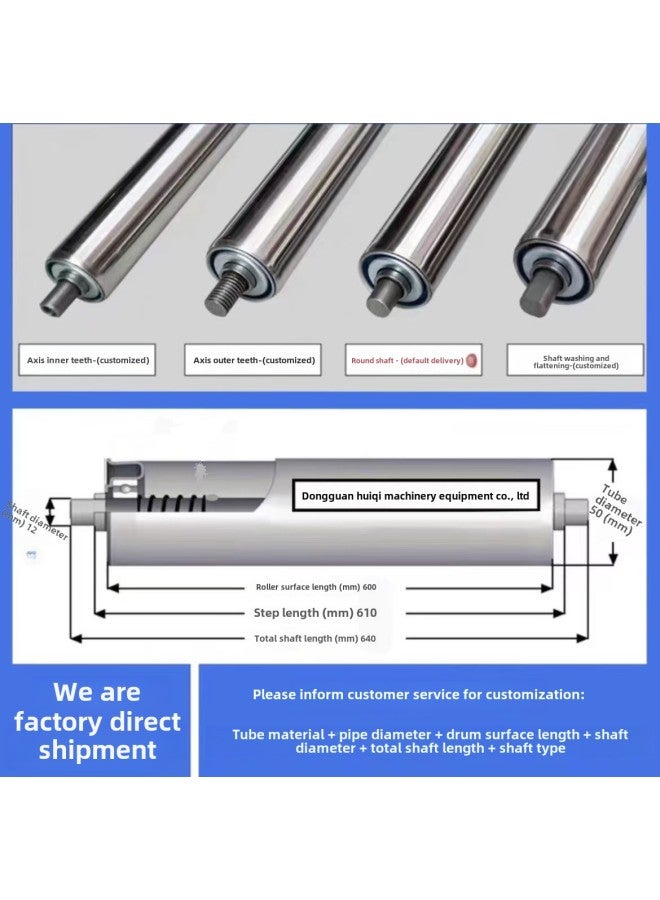 Stainless Steel Drum Dongguan Double Row Sprocket Conveyor Line Conveyor Roller With Unpowered Drum-Specifications:Unpowered Roller (50*600)  - Image 1