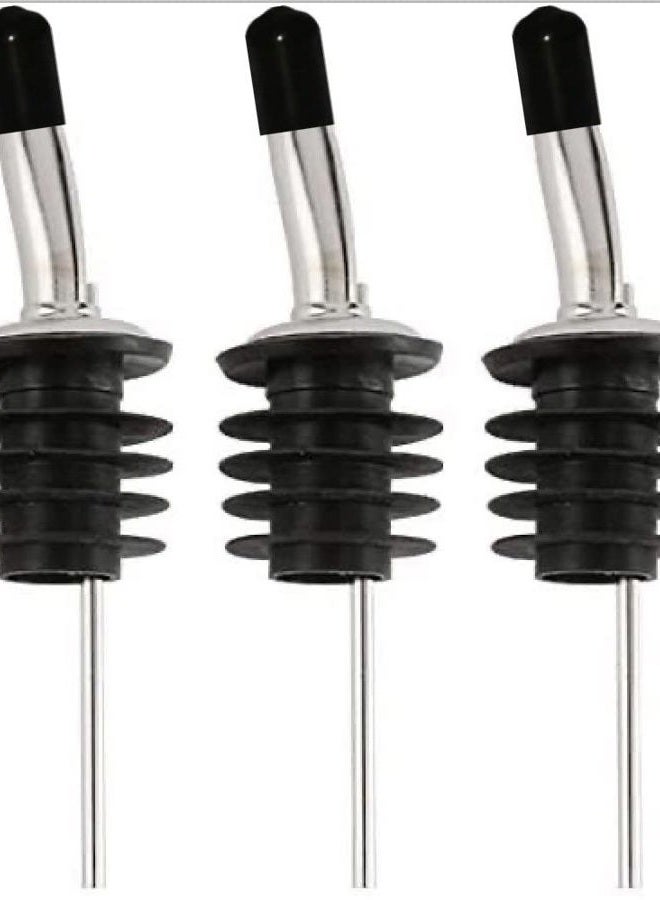 Bartender Gear Free Flow Pour Spouts Stainless Steel Metal Liquor, Wine, Olive Oil Bottle Pourers - Cork is 27mm [approx. 1 inch] in diameter - to Fit Most Half Gallon & 1.75 Liter Liquor Bottles - Image 1