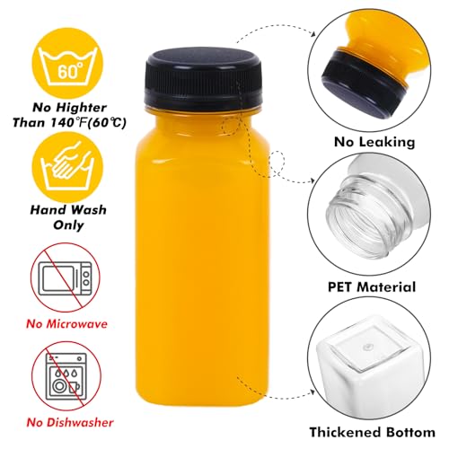 BAKHUK 36pcs 6oz Empty Plastic Juice Bottles with Caps, Reusable Clear Bulk Beverage Containers for Juice, Milk and Other Beverages - Image 3
