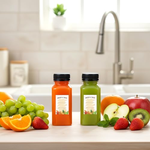 BAKHUK 36pcs 6oz Empty Plastic Juice Bottles with Caps, Reusable Clear Bulk Beverage Containers for Juice, Milk and Other Beverages - Image 5