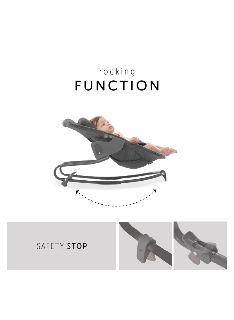 هوك Newborn Bouncer Premium Attachment For High Chair Alpha And Beta From Birth - 2 In 1 Baby Attachment (Lounger And Rocker) For Newborns With Adjustable Backrest And Cotton - Dark Grey