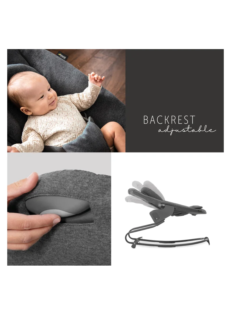 هوك Newborn Bouncer Premium Attachment For High Chair Alpha And Beta From Birth - 2 In 1 Baby Attachment (Lounger And Rocker) For Newborns With Adjustable Backrest And Cotton - Dark Grey