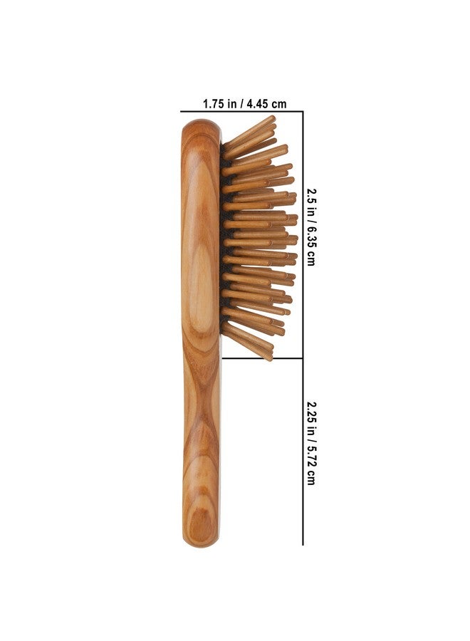 REDECKER Walnut Pin Mini Pocket Hairbrush With Waxed Olive Wood Handle 41/2Inches - Image 4