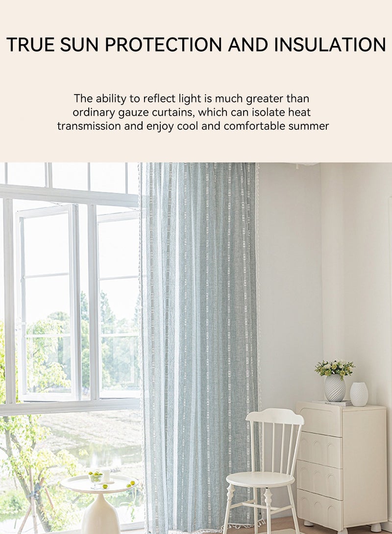 MIXDE 1 Panels Embroidered Farmhouse Sliding Door Curtain Boho Curtains 140*220CM - Image 2
