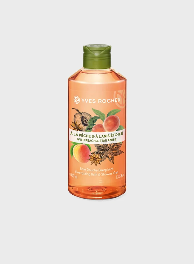 Yves Rocher PEACH STAR ANISE BATH & SHOWER GEL BOTTLE 400ML