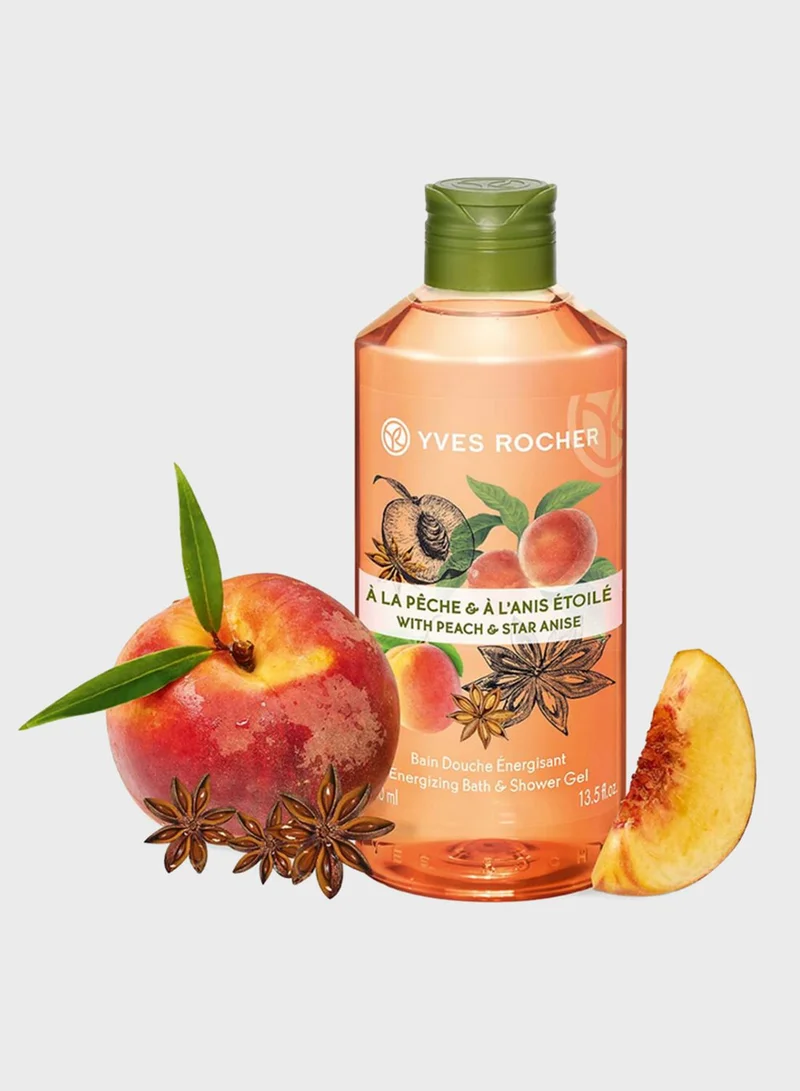 Yves Rocher PEACH STAR ANISE BATH & SHOWER GEL BOTTLE 400ML