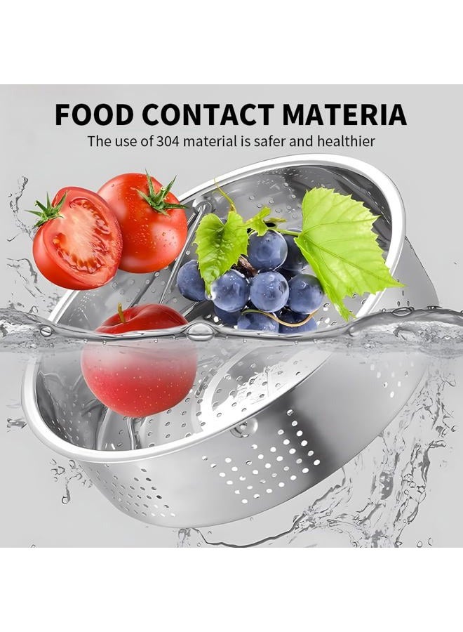 SYCOOVEN Stainless Steel Vegetable Steamer Basket, Insert Steaming Rack with Handle, Mesh Steaming Basket Holder Trio Separator Set for Pressure Cooking(SIZE:21 * 13cm) - Image 5