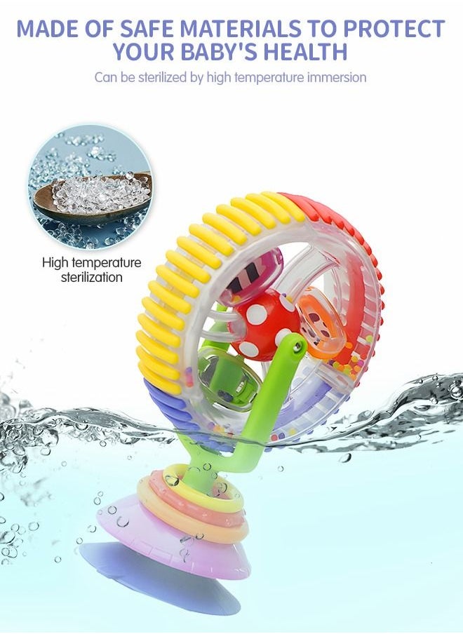 GROIC 2 in 1 Sucker Highchair Toy, Wonder Wheel Activity Center, Early Learning Development Tray Toy, Baby Rattle Educational Learning Activity Sensory Toy  - Image 2