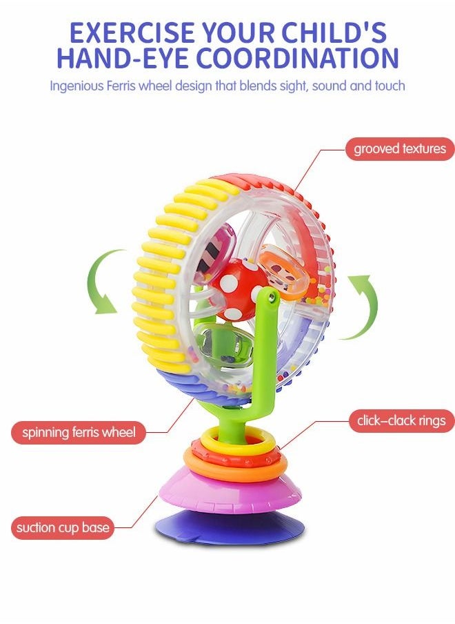 GROIC 2 in 1 Sucker Highchair Toy, Wonder Wheel Activity Center, Early Learning Development Tray Toy, Baby Rattle Educational Learning Activity Sensory Toy  - Image 3