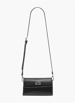 MISSY Women Logo Embossed Crossbody Bag with Detachable Strap and Flap Closure  - Image 2