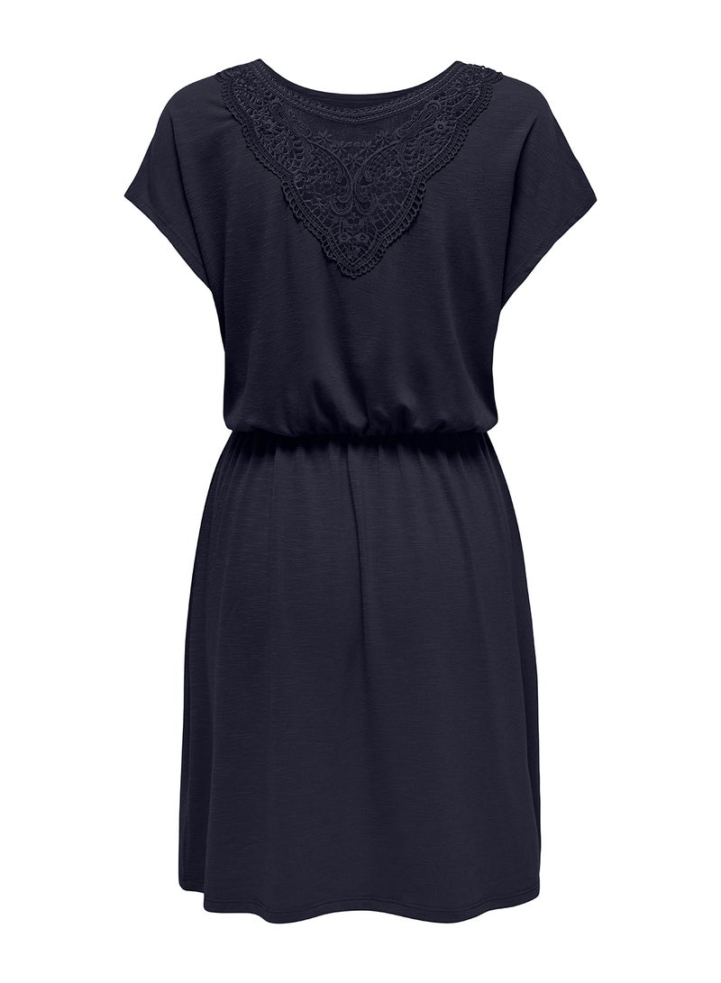 ONLY Onlfreda Batsleeve O-Neck Mix Dress Jrs - Image 2