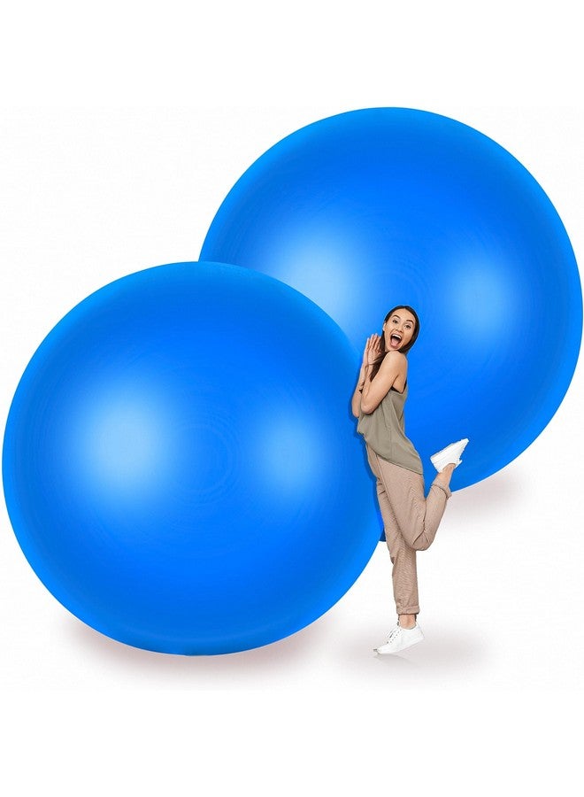 Leitee 2 Pcs 72 Inch Giant Balloons Round Latex Large Human Egg Jumbo Balloons Inflatable Air Decorations for Birthday Party Wedding Engagement(Blue) - Image 1