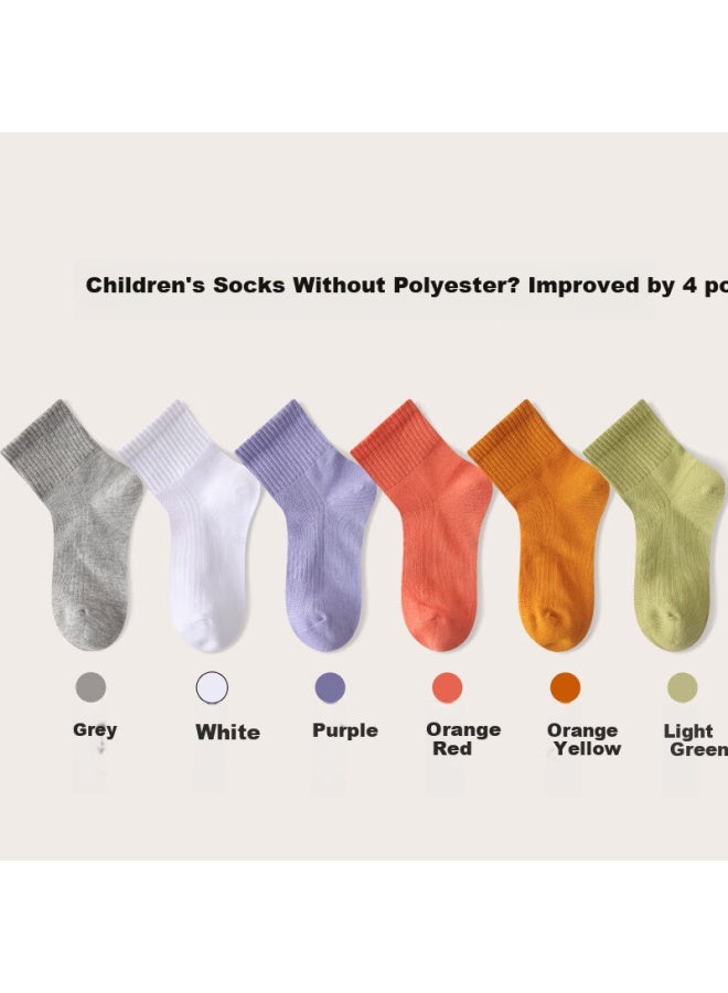 Cotton weapons Mianwuqi Children's Odor-resistant Socks, Boys And Girls Mid-calf Socks, Black And White All-season Breathable Youth Socks - Image 3