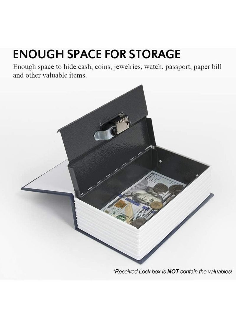 Rubik - Book Safe with Combination Lock, Home Dictionary Diversion Hidden Secret Metal Safe Box for Money Jewelry Passport 18.5 x 11.5 x 5.5 cm - Black Small - Image 1